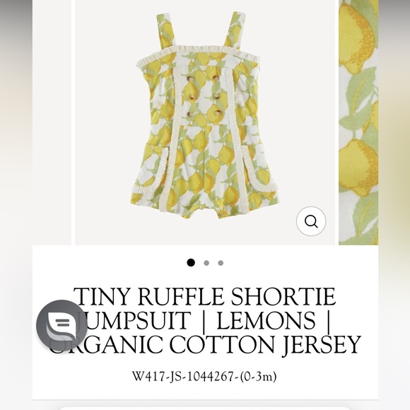 Kate Quinn tiny ruffle shortie jumpsuit | lemons- 2T🍋 - Picture 3 of 4